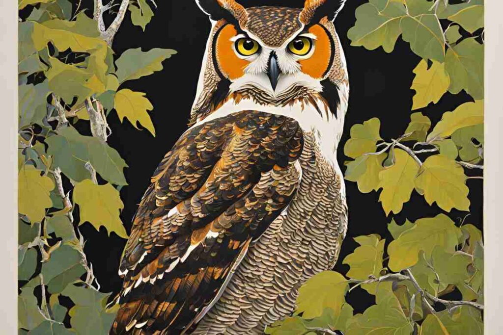 roger tory peterson print horned owl